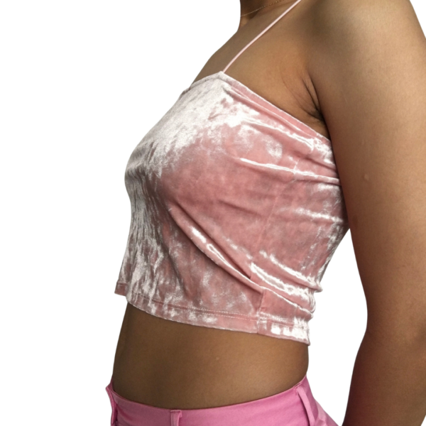 Velvet Square Halter Strap Top - Image 2